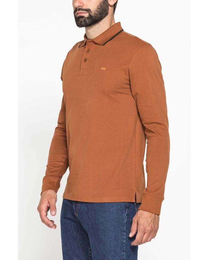 POLO A MANICA LUNGA IN JERSEY DI COTONE