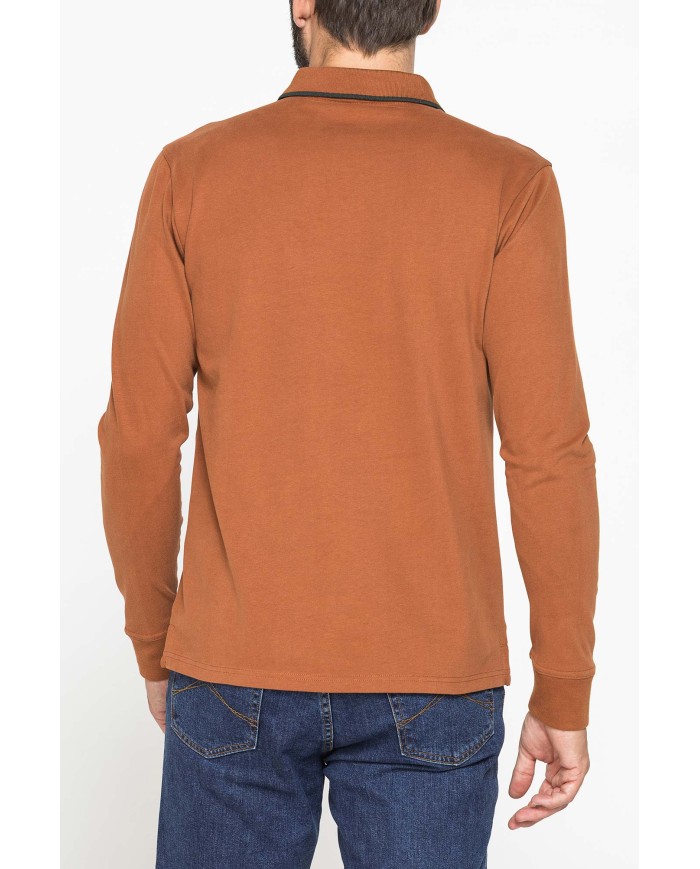 POLO A MANICA LUNGA IN JERSEY DI COTONE