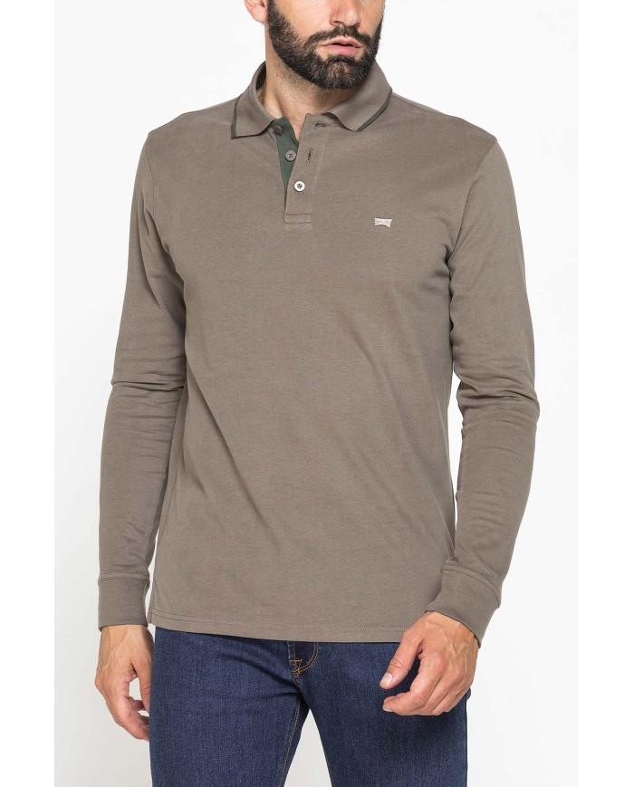 POLO A MANICA LUNGA IN JERSEY DI COTONE