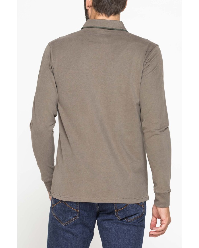 POLO A MANICA LUNGA IN JERSEY DI COTONE