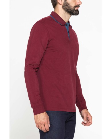 POLO A MANICA LUNGA IN JERSEY DI COTONE