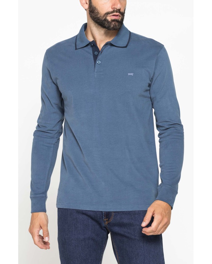 POLO A MANICA LUNGA IN JERSEY DI COTONE