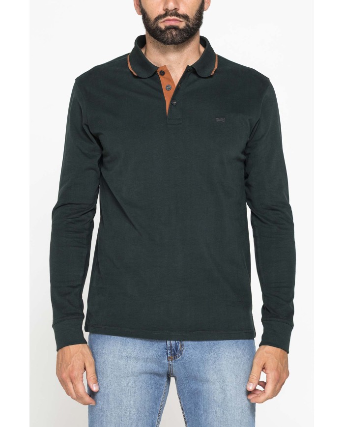 POLO A MANICA LUNGA IN JERSEY DI COTONE