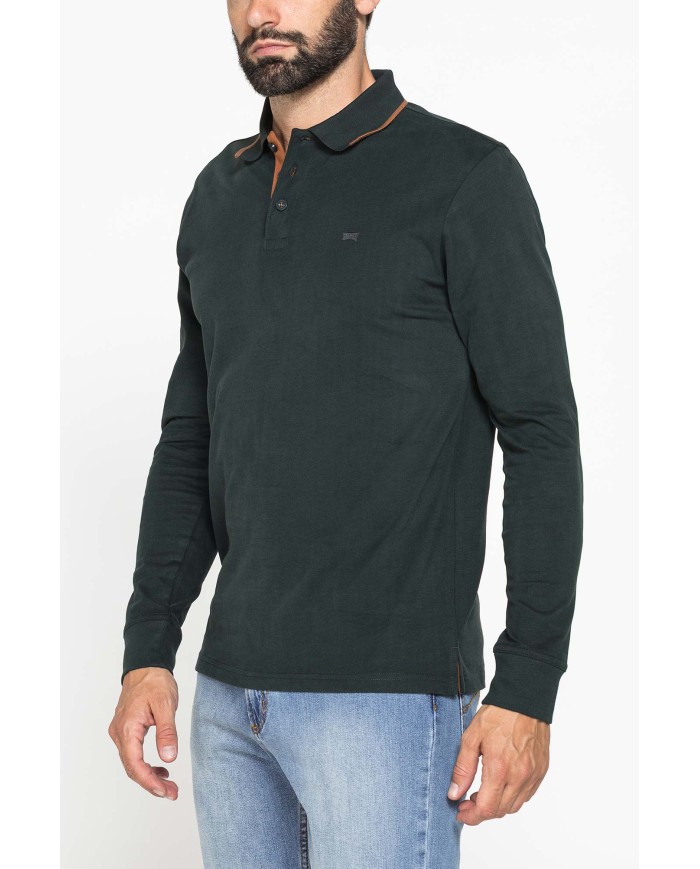 POLO A MANICA LUNGA IN JERSEY DI COTONE