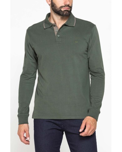 POLO A MANICA LUNGA IN JERSEY DI COTONE