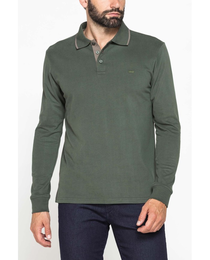 POLO A MANICA LUNGA IN JERSEY DI COTONE