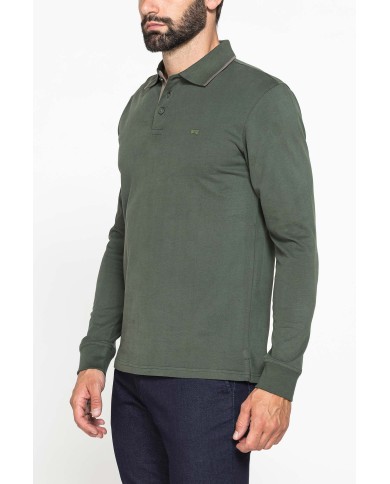 POLO A MANICA LUNGA IN JERSEY DI COTONE