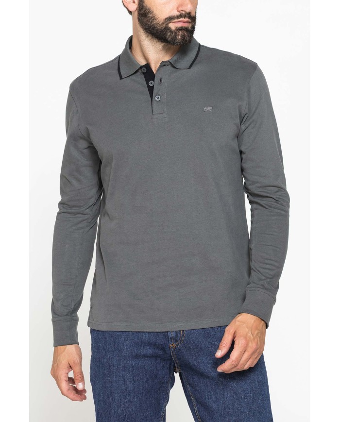POLO A MANICA LUNGA IN JERSEY DI COTONE