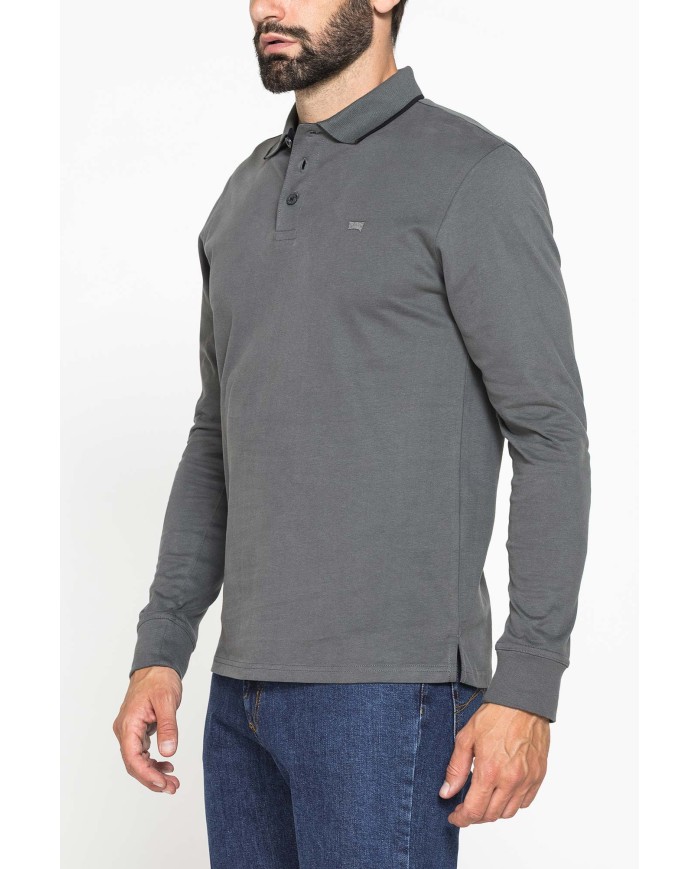 POLO A MANICA LUNGA IN JERSEY DI COTONE