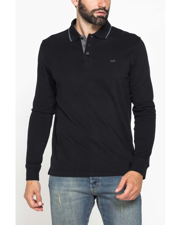 POLO A MANICA LUNGA IN JERSEY DI COTONE