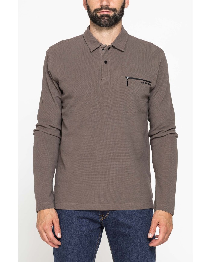 POLO MANICA LUNGA IN PIQUET WAFFLE