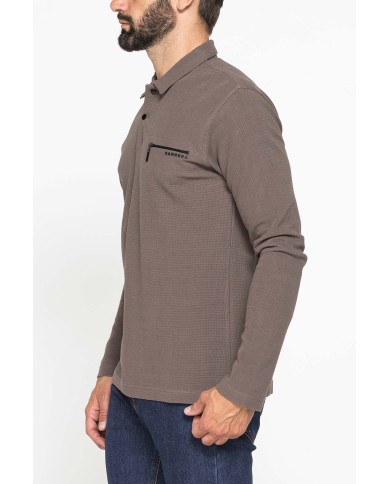 POLO MANICA LUNGA IN PIQUET WAFFLE