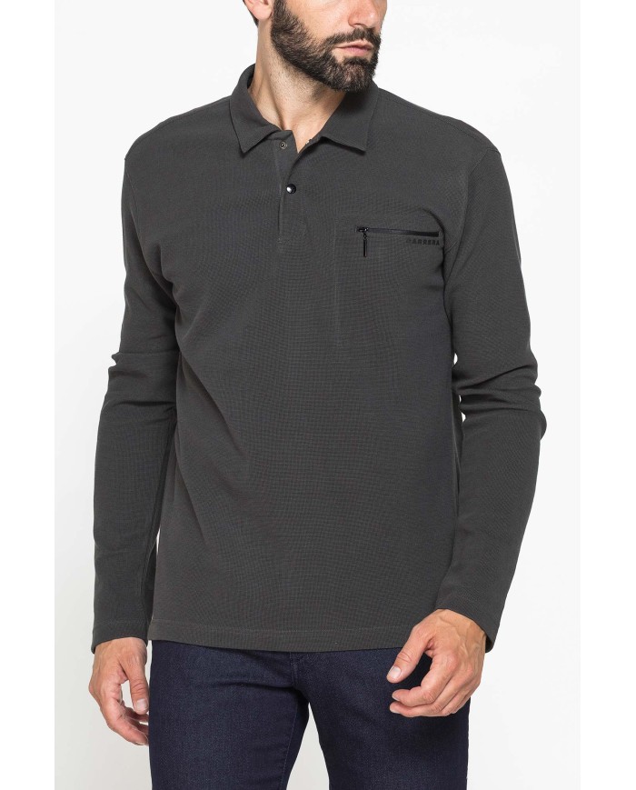 POLO MANICA LUNGA IN PIQUET WAFFLE