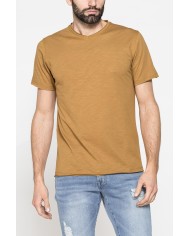 T-SHIRT MANICA CORTA IN JERSEY SLUB CON SCOLLO V