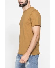 T-SHIRT MANICA CORTA IN JERSEY SLUB CON SCOLLO V