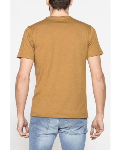 T-SHIRT MANICA CORTA IN JERSEY SLUB CON SCOLLO V