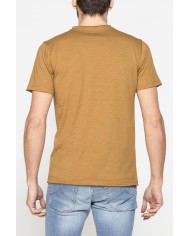 T-SHIRT MANICA CORTA IN JERSEY SLUB CON SCOLLO V