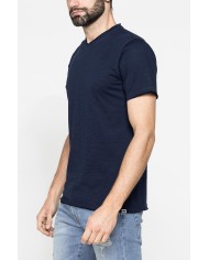 T-SHIRT MANICA CORTA IN JERSEY SLUB CON SCOLLO V