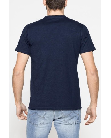 T-SHIRT MANICA CORTA IN JERSEY SLUB CON SCOLLO V