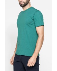 T-SHIRT MANICA CORTA IN JERSEY SLUB CON SCOLLO V