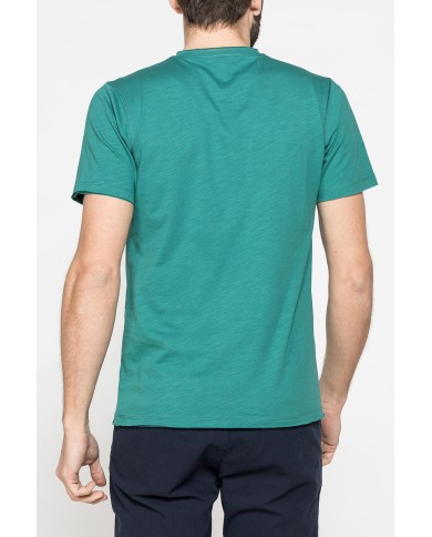 T-SHIRT MANICA CORTA IN JERSEY SLUB CON SCOLLO V