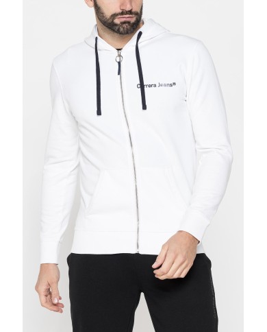 FELPA LEGGERA APERTA CON ZIP E CAPPUCCIO