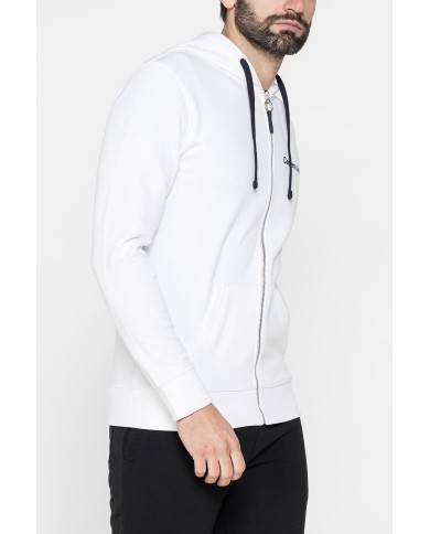 FELPA LEGGERA APERTA CON ZIP E CAPPUCCIO