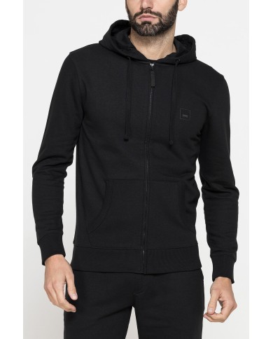 FELPA LEGGERA APERTA CON ZIP E CAPPUCCIO