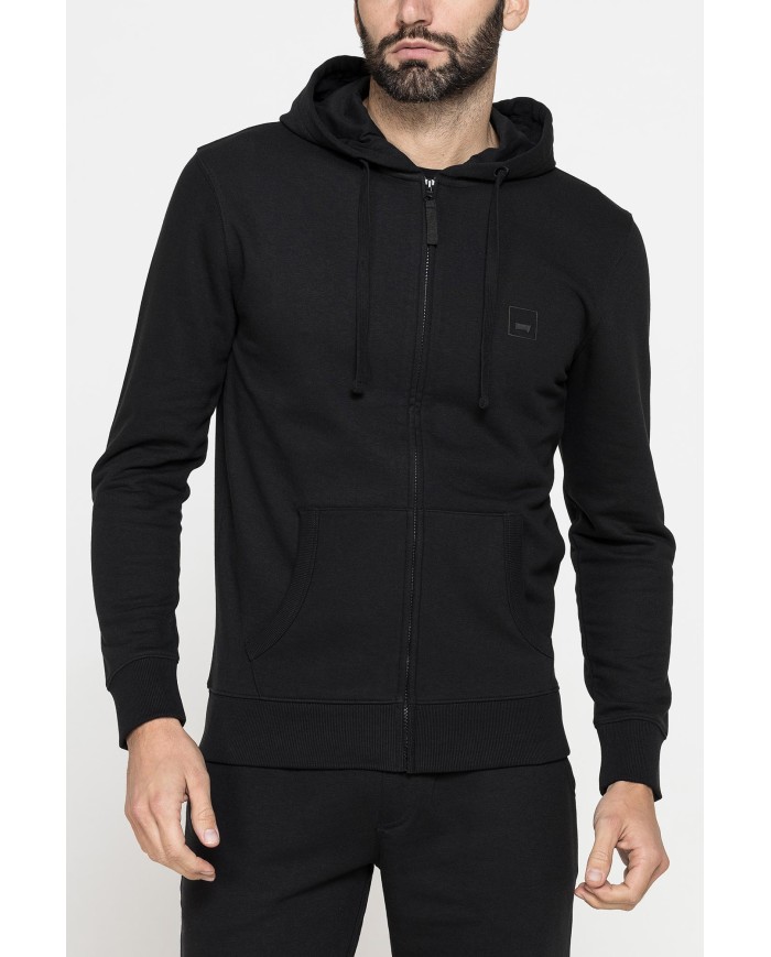 FELPA LEGGERA APERTA CON ZIP E CAPPUCCIO