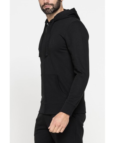 FELPA LEGGERA APERTA CON ZIP E CAPPUCCIO