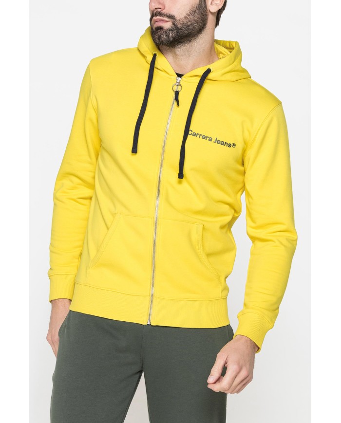 FELPA LEGGERA APERTA CON ZIP E CAPPUCCIO