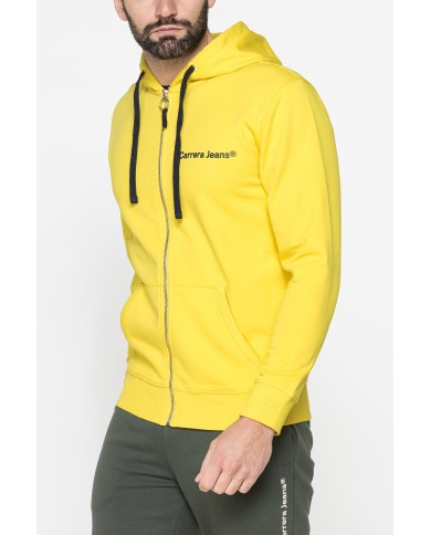 FELPA LEGGERA APERTA CON ZIP E CAPPUCCIO