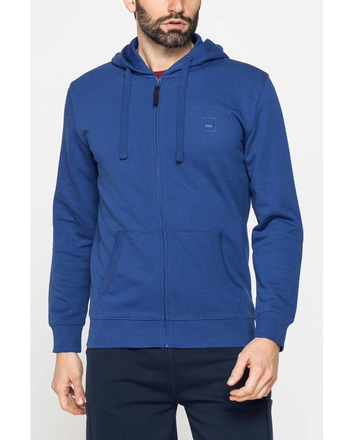 FELPA LEGGERA APERTA CON ZIP E CAPPUCCIO