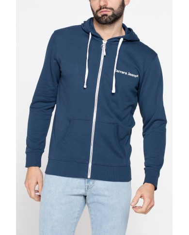 FELPA LEGGERA APERTA CON ZIP E CAPPUCCIO