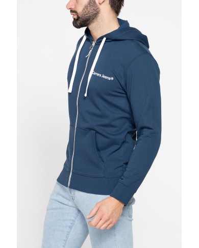 FELPA LEGGERA APERTA CON ZIP E CAPPUCCIO