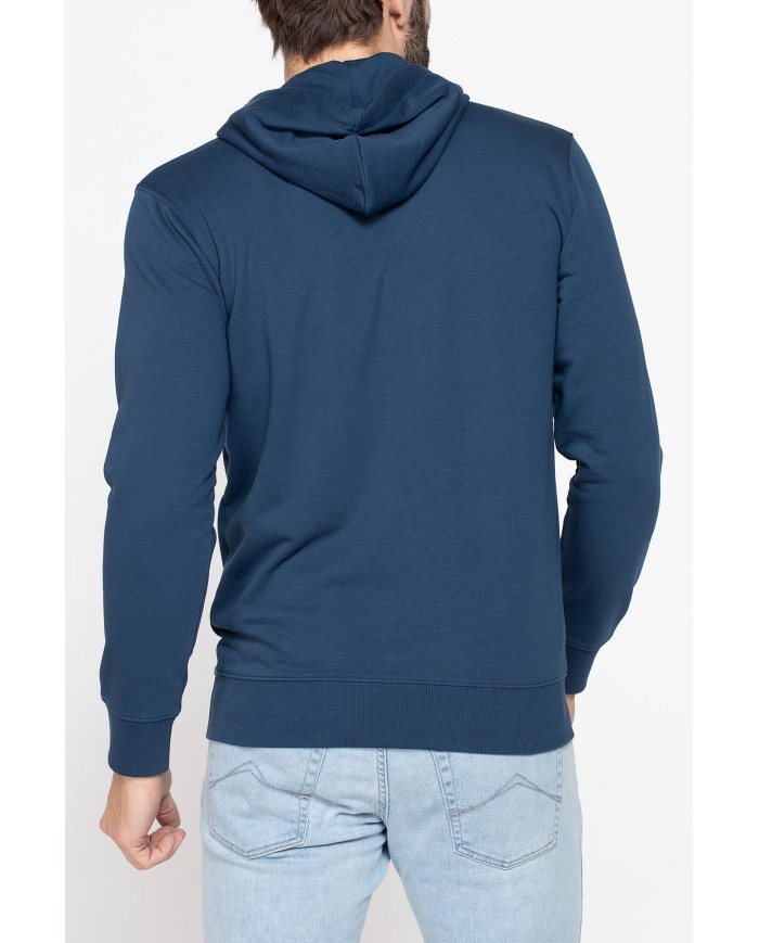 FELPA LEGGERA APERTA CON ZIP E CAPPUCCIO