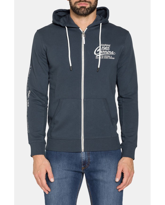 FELPA LEGGERA APERTA CON ZIP E CAPPUCCIO