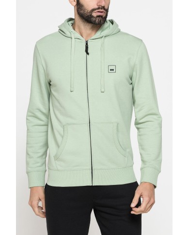 FELPA LEGGERA APERTA CON ZIP E CAPPUCCIO