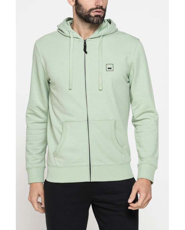 FELPA LEGGERA APERTA CON ZIP E CAPPUCCIO