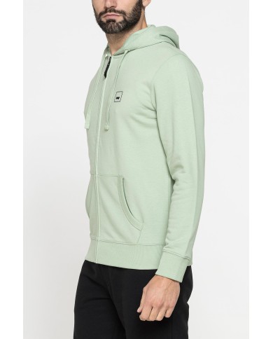 FELPA LEGGERA APERTA CON ZIP E CAPPUCCIO