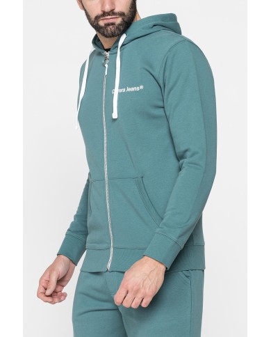 FELPA LEGGERA APERTA CON ZIP E CAPPUCCIO