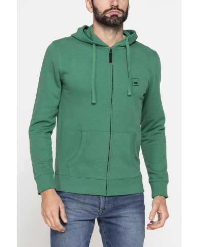 FELPA LEGGERA APERTA CON ZIP E CAPPUCCIO