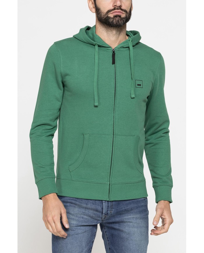 FELPA LEGGERA APERTA CON ZIP E CAPPUCCIO