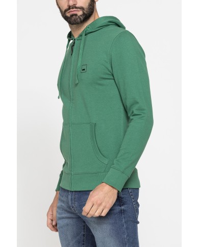 FELPA LEGGERA APERTA CON ZIP E CAPPUCCIO