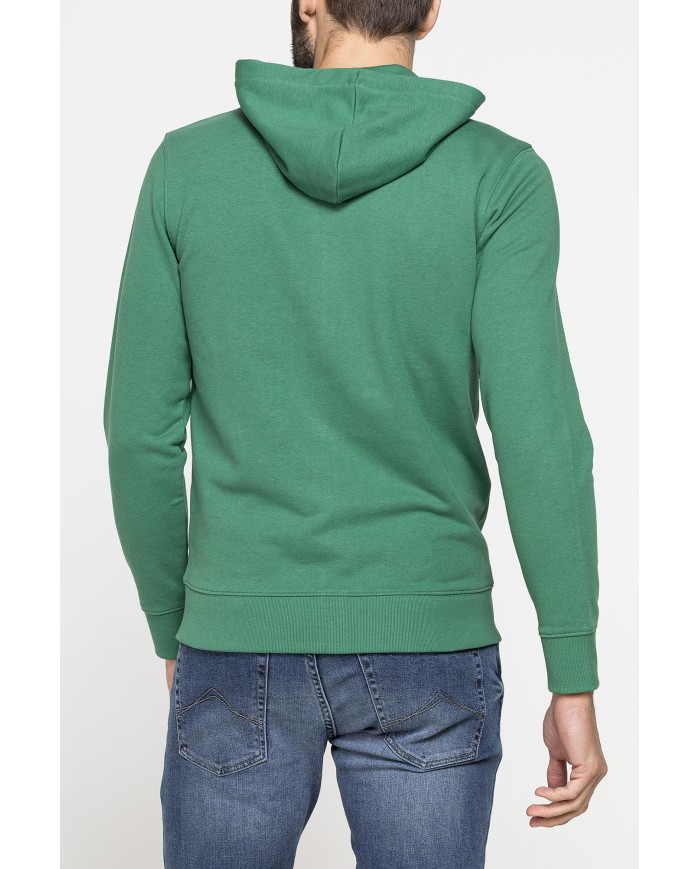 FELPA LEGGERA APERTA CON ZIP E CAPPUCCIO