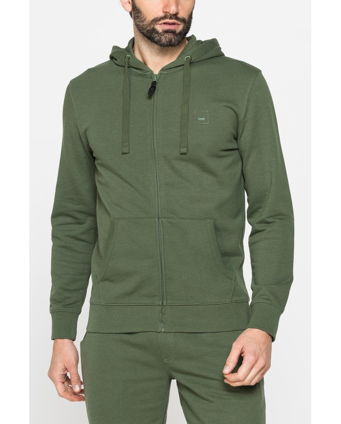 FELPA LEGGERA APERTA CON ZIP E CAPPUCCIO