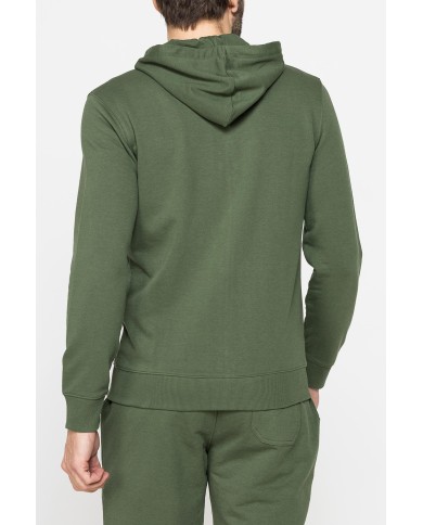 FELPA LEGGERA APERTA CON ZIP E CAPPUCCIO