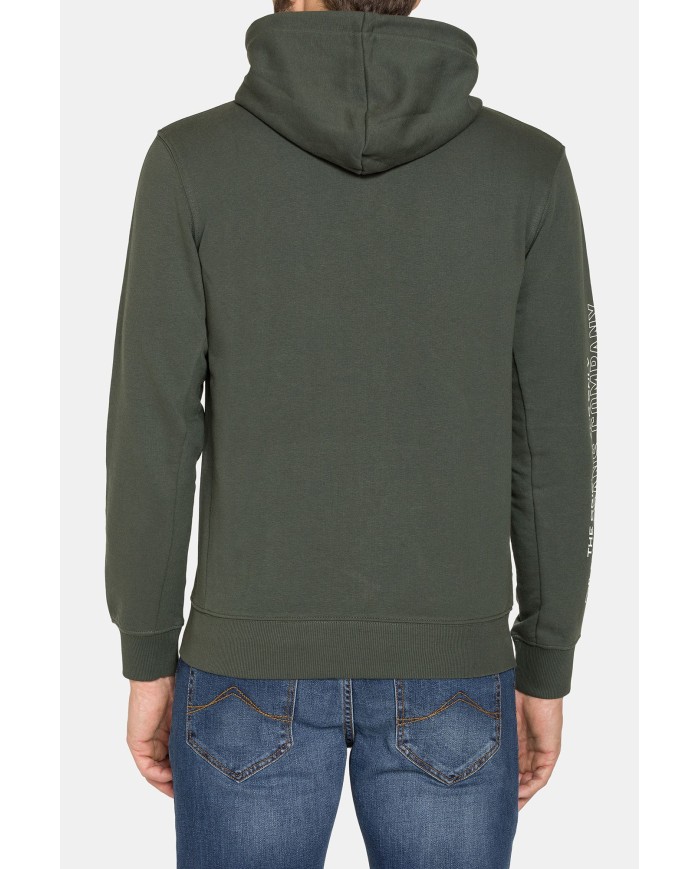 FELPA LEGGERA APERTA CON ZIP E CAPPUCCIO