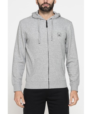 FELPA LEGGERA APERTA CON ZIP E CAPPUCCIO