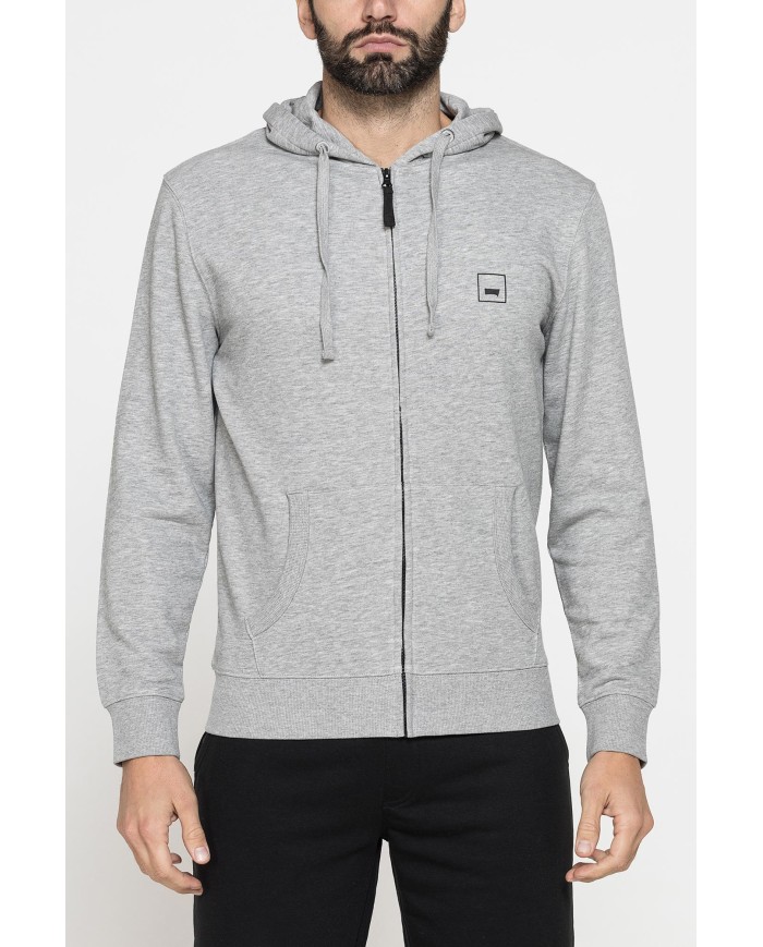 FELPA LEGGERA APERTA CON ZIP E CAPPUCCIO